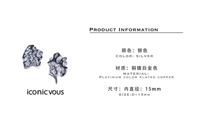 【Broken Moon】CURVED ZIRCON EARRINGS - iconicvous