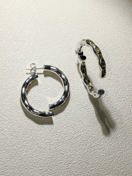 【Self Echo】Double semi-circular earrings - iconicvous