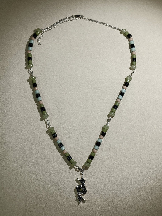 【Self Echo】Green Bead Necklace - iconicvous